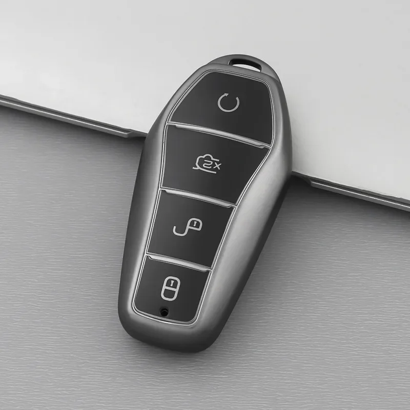 4 Buttons Soft TPU Remote Control Protect Cover For BYD Qin Plusdmi Atto 3 Han EV Dolphin New Car Key Case Durable Accessories