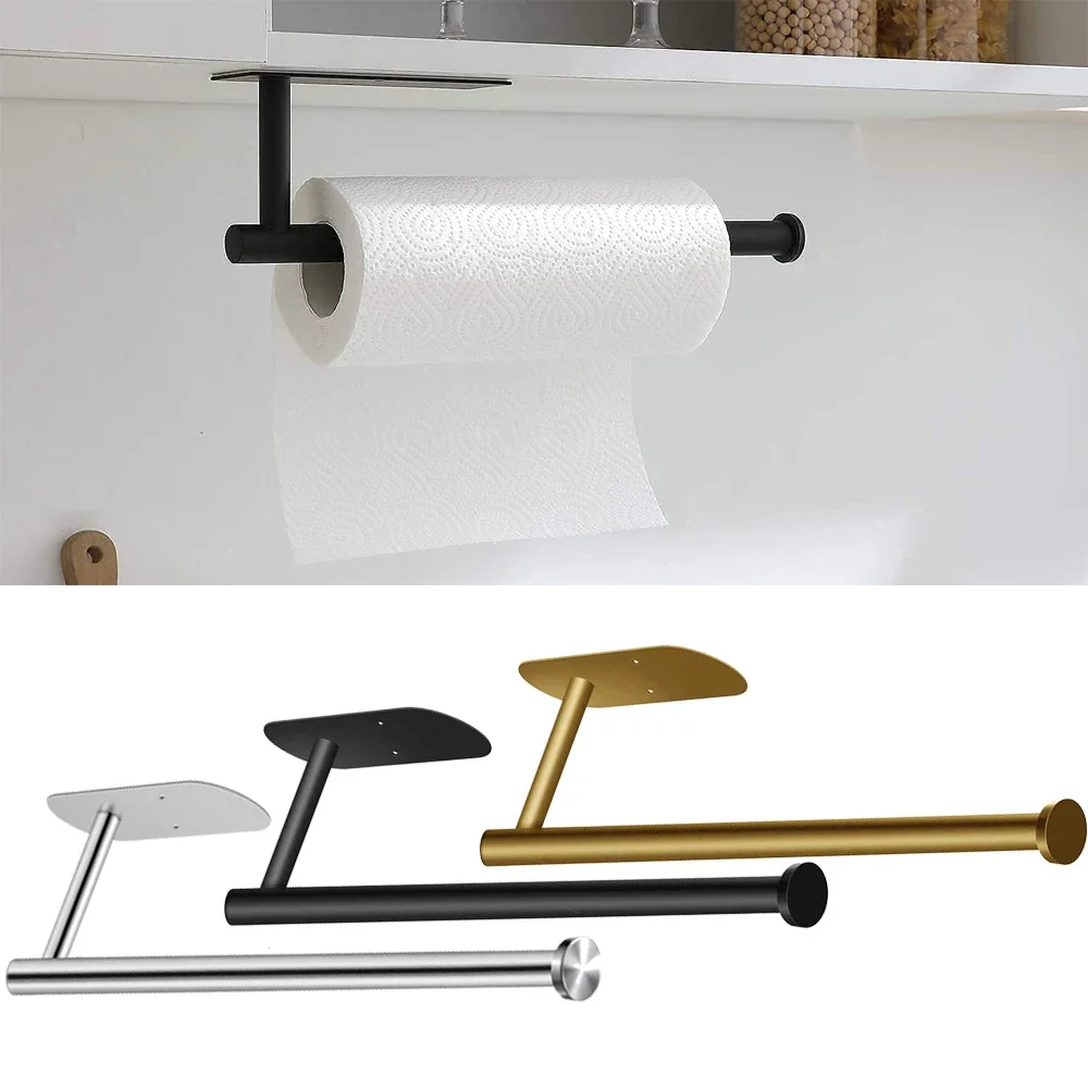 

Self Adhesive Stainless Steel Toilet Paper Towel Holder Wall Mount No Punching Tissue Towel Roll Dispenser for Bathroom Kitchen