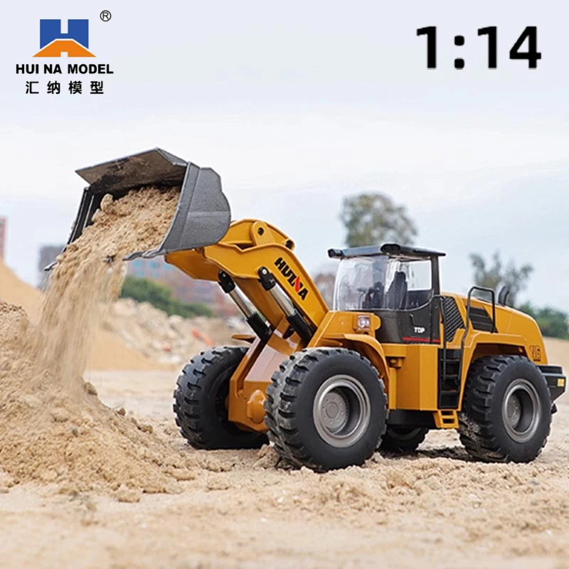 

Huina 1583 масштаб 1:14, 22-канальный сплав, погрузчик с дистанционным управлением, бульдозер, модель 583, радиоуправляемый инженерный автомобиль, игрушка, версия RTR
