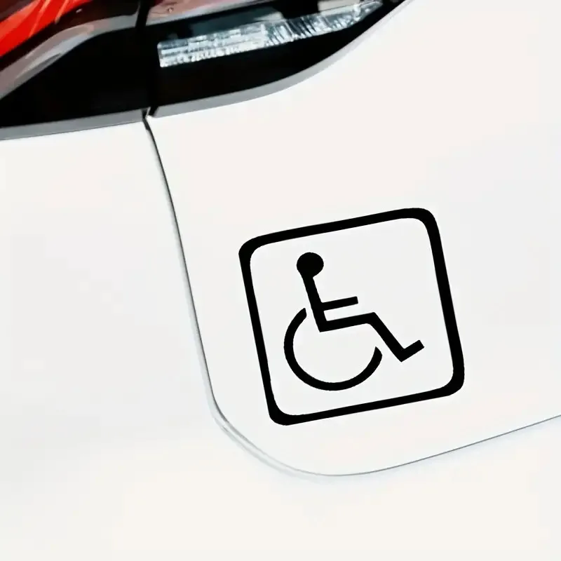 [راحة يومية] ملصق سيارة ملون على شكل أيقونة للمعاقين - مادة PET متينة، تصميم متدرج لتحسين الرؤية