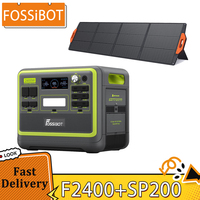 FOSSiBOT F2400 Portable Power Station + SP200 18V 200W Foldable Solar Panel, 2048Wh LiFePO4 Battery, 2400W Solar Generator