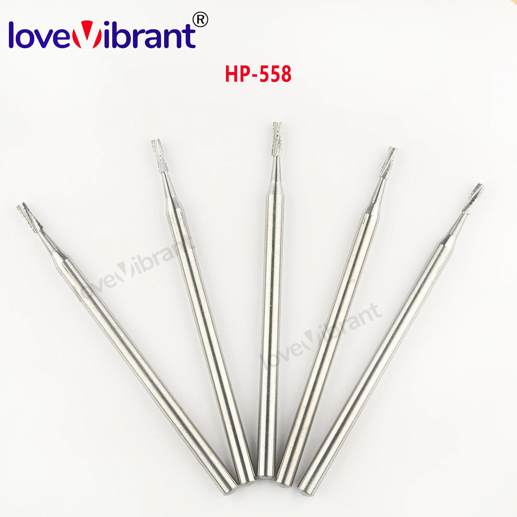 

Dental Drill Tungsten Carbide Burs Straight Fissure Head HP558 Higher Quality for Straight Nose Cone Handpiece Dia 2.35mm 5Pcs