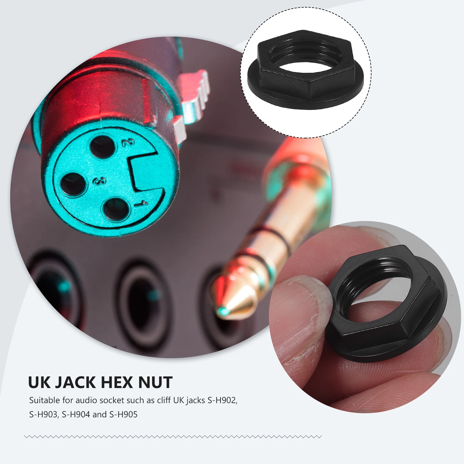 

Black Durable Plastic Headphone Jack Nut for Cliff Uk Jacks S-H902 903 904 905 Audio Socket Components Uk Jack Nut