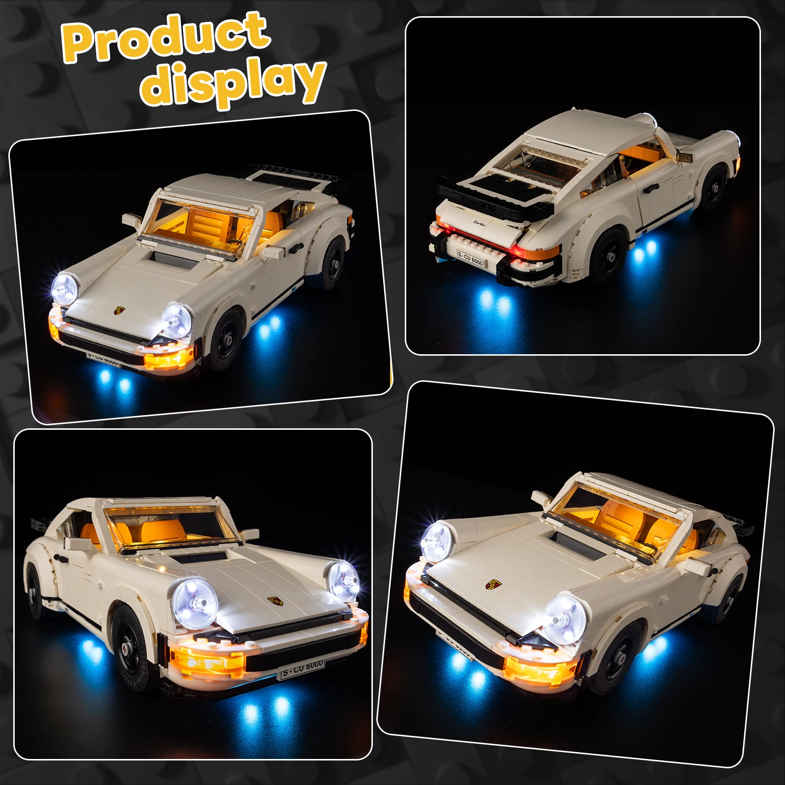 Kyglaring LED-lichtset geschikt voor Lego Porsche 911 10295 bouwsteen decoratieve lamp exclusief model