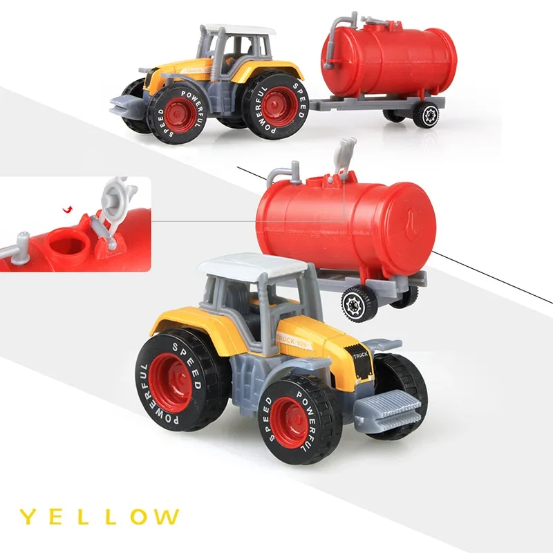 1 Uds. Vehículos agrícolas fundidos a presión, Tractor de ingeniería, coche de juguete, modelo de Mini coche, modelo de coche de ingeniería para niños, regalo de Navidad