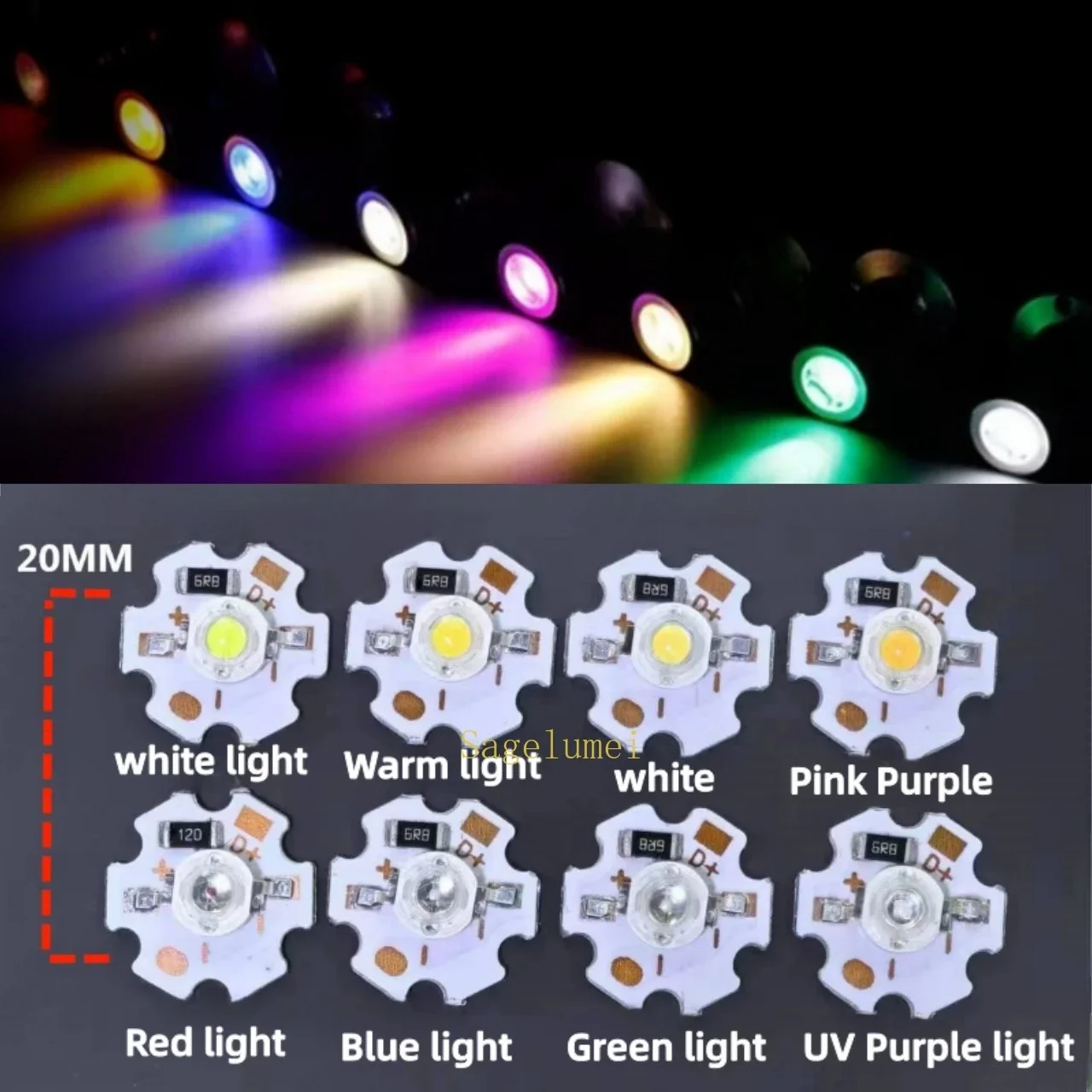 5/10/20Pcs 1W 3W 5V Led Light Beads with 20mm Lamp Board 5V USB LED Light Source Board 3W White Warm /Red/Green/Blue/Purple/Pink