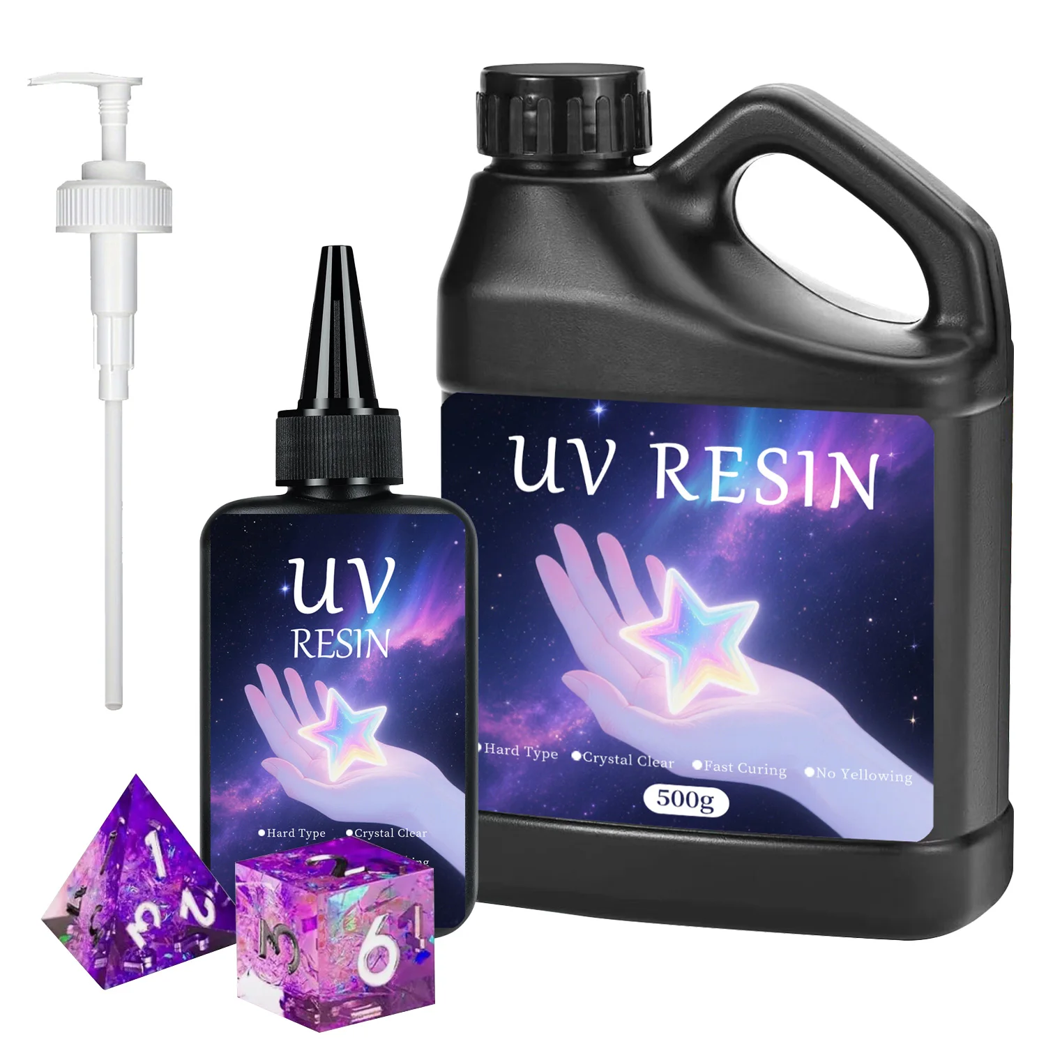 

UV Resin kit with Casting Tools -Super Clear, Hard, Low Odor, Premixed UV Epoxy Fast Curing for Beginners Jewelry Making