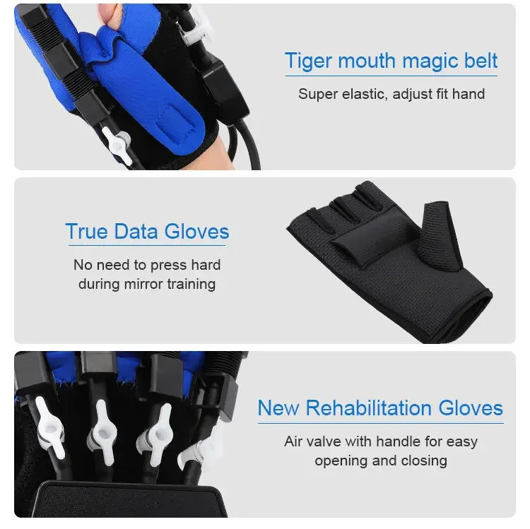 New Rehab Robot Gloves Hand Exercise Therapy Stroke Hand Exerciser Rehab Robot Gloves Finger Training Machine