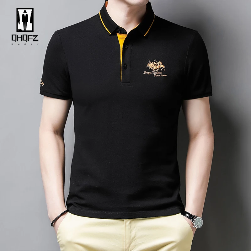 6-color Men's Embroidered Casual and Fashionable Polo Shirt with Short Sleeves, Summer Comfortable Top