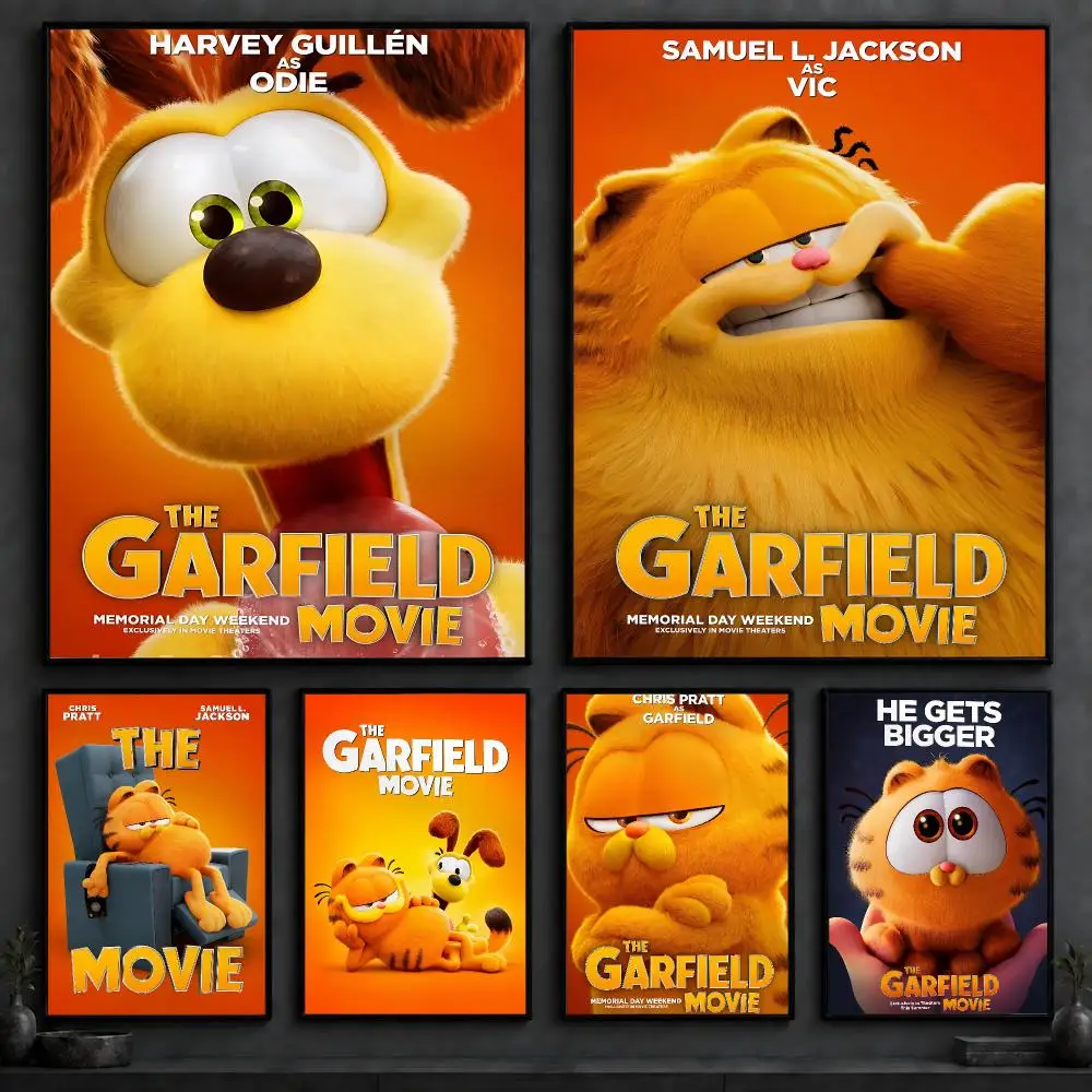 Movie T-The Garfield MovieS Poster Art  Self-Adhesive No Glue Residue Wall Decor for Bedroom Living Room