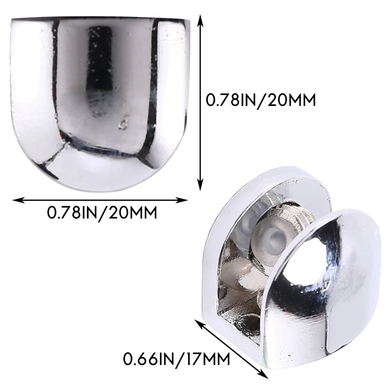 AB47-12Pcs Glass Brackets Adjustable Zinc Alloy Glass Clip Shelf Clamp Holder Flat Back Mount Holder For Staircase Handrail