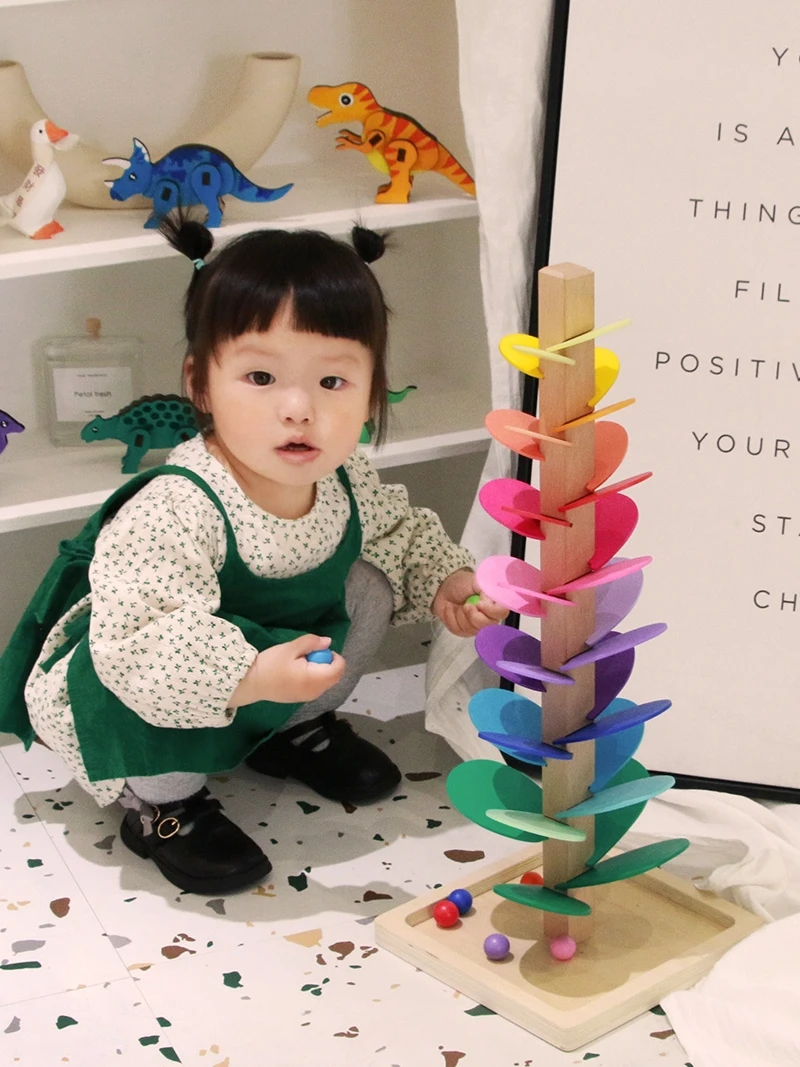 

Magic Wood Musical Tree Toy Rainbow Petal Ball Tra Wooden Children's Plaything Singing Tree Eonal Fun Blos for Kids