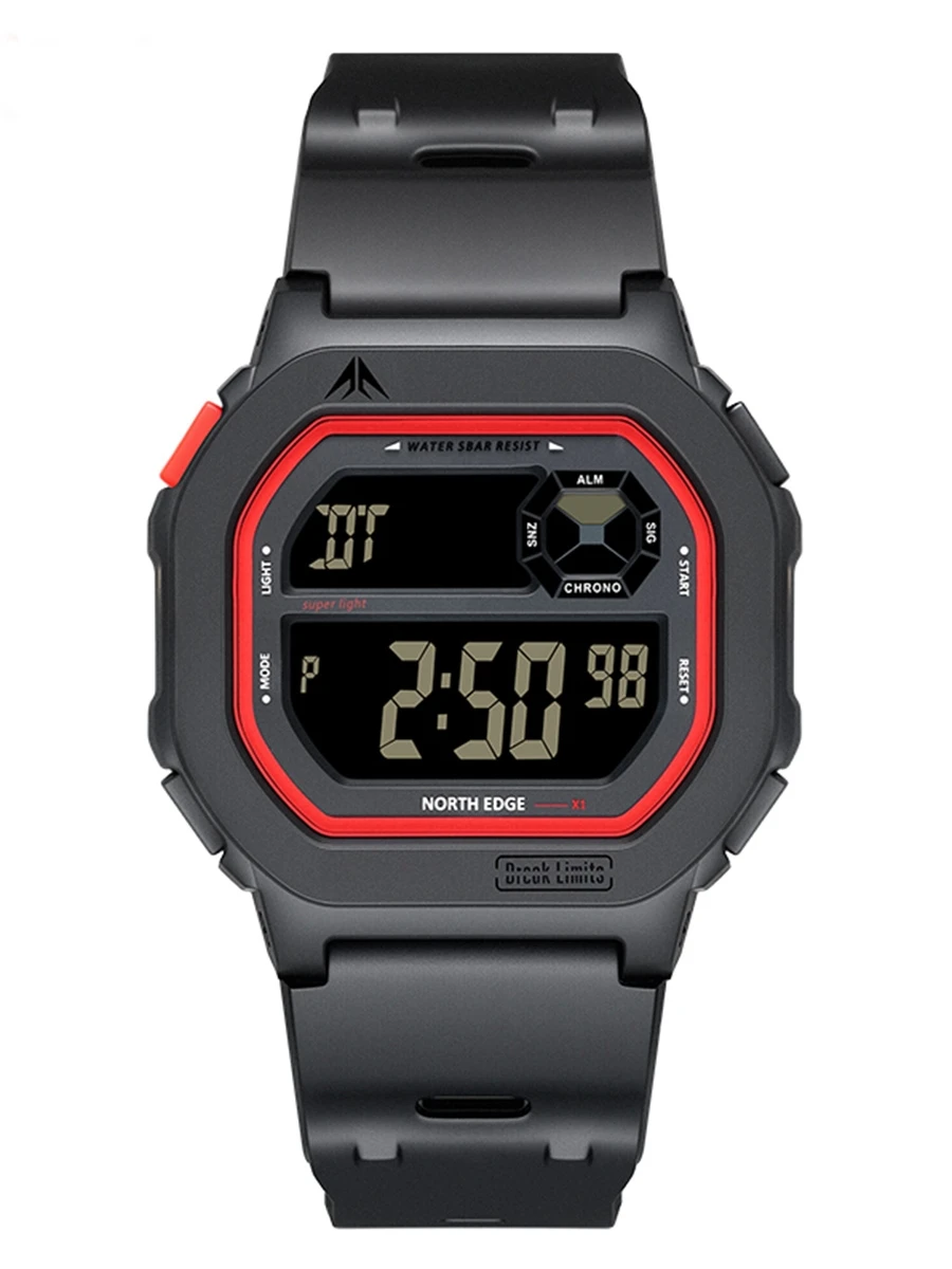 

NORTH EDGE X1 Square Screen Digital Watch 2025 Men Women Sportswatch Waterproof 50M Stopwatch Countdown Alarm Clock Reloj Hombre