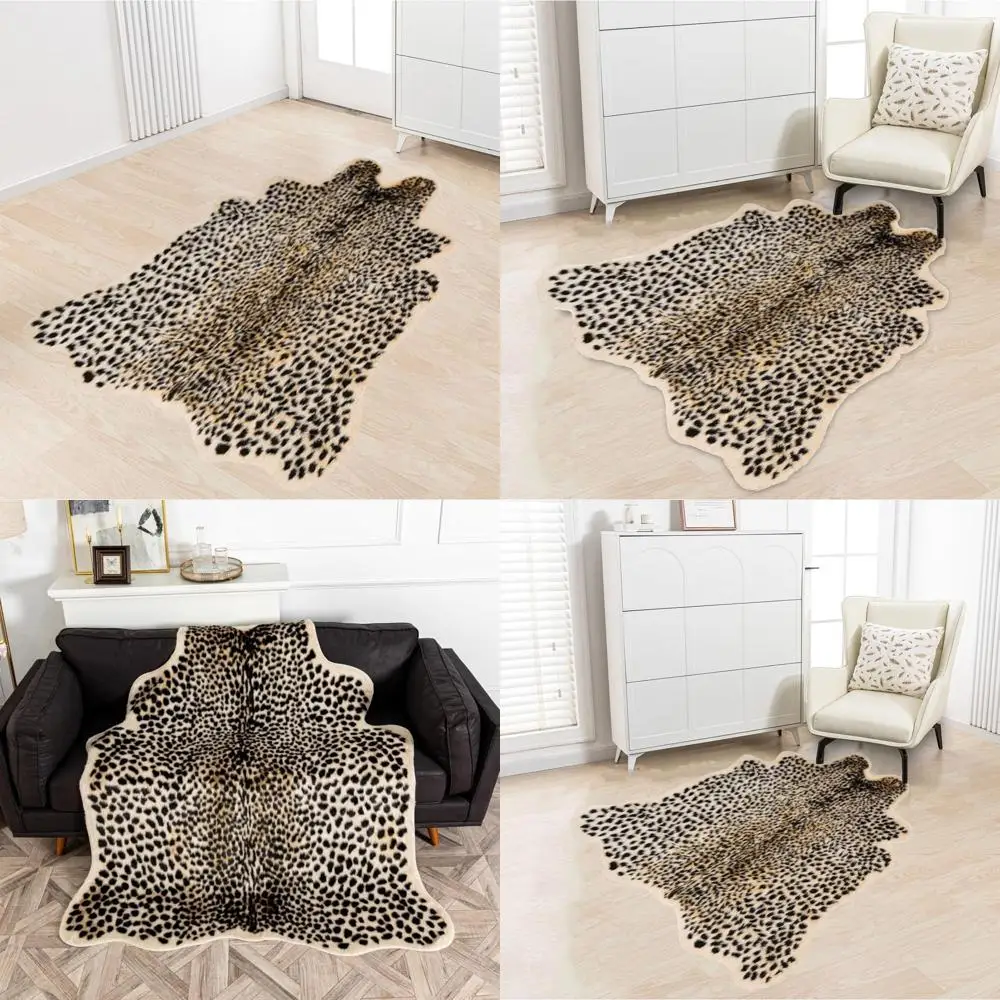 

Ковер из искусственного меха с принтом леопарда и гепарда, 160x200 см, идеально подходит для дома, офиса, гостиной, спальни