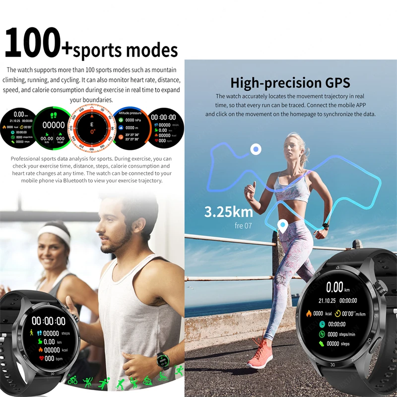 HUΛWEI Watch GT4 Pro GPS Smart Watch Men AMOLED HD Screen Bluetooth Call NFC IP68 Waterproof Watch Heart Rate Smart Watch Women