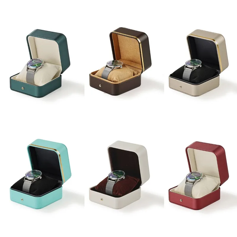 2026 Watch Storage Box Advanced Single Watch Display Case PU Leather Watch Holder Jewelry & Watch Organizer With Cushion Pad