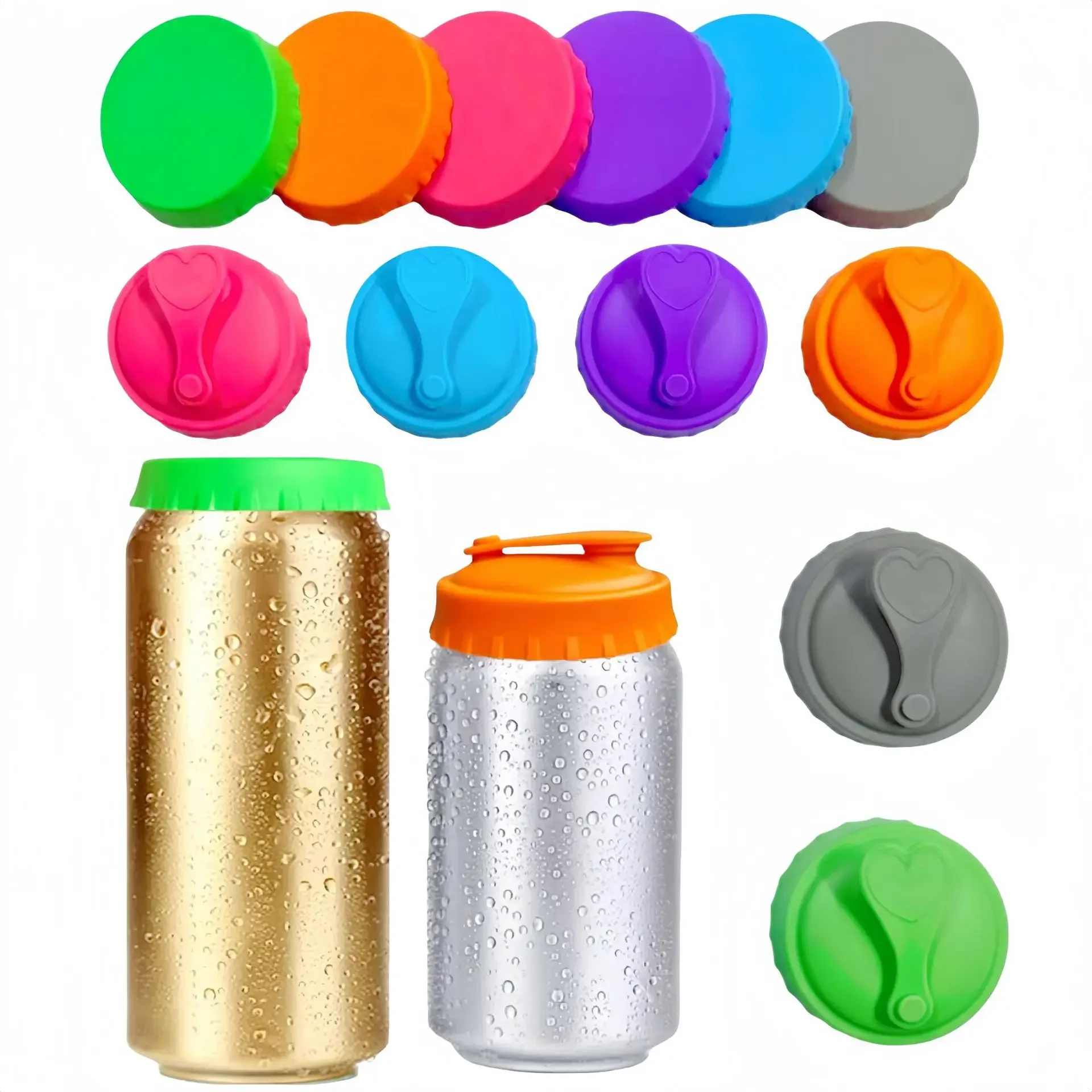 6 Stück, Silikon-Getränkedose-Deckel, wiederverwendbar, Dosenstopper für Soda, Bier, Getränke, Saft, Cola, Getränke, passend für Standarddosen, Protecto Coke Can