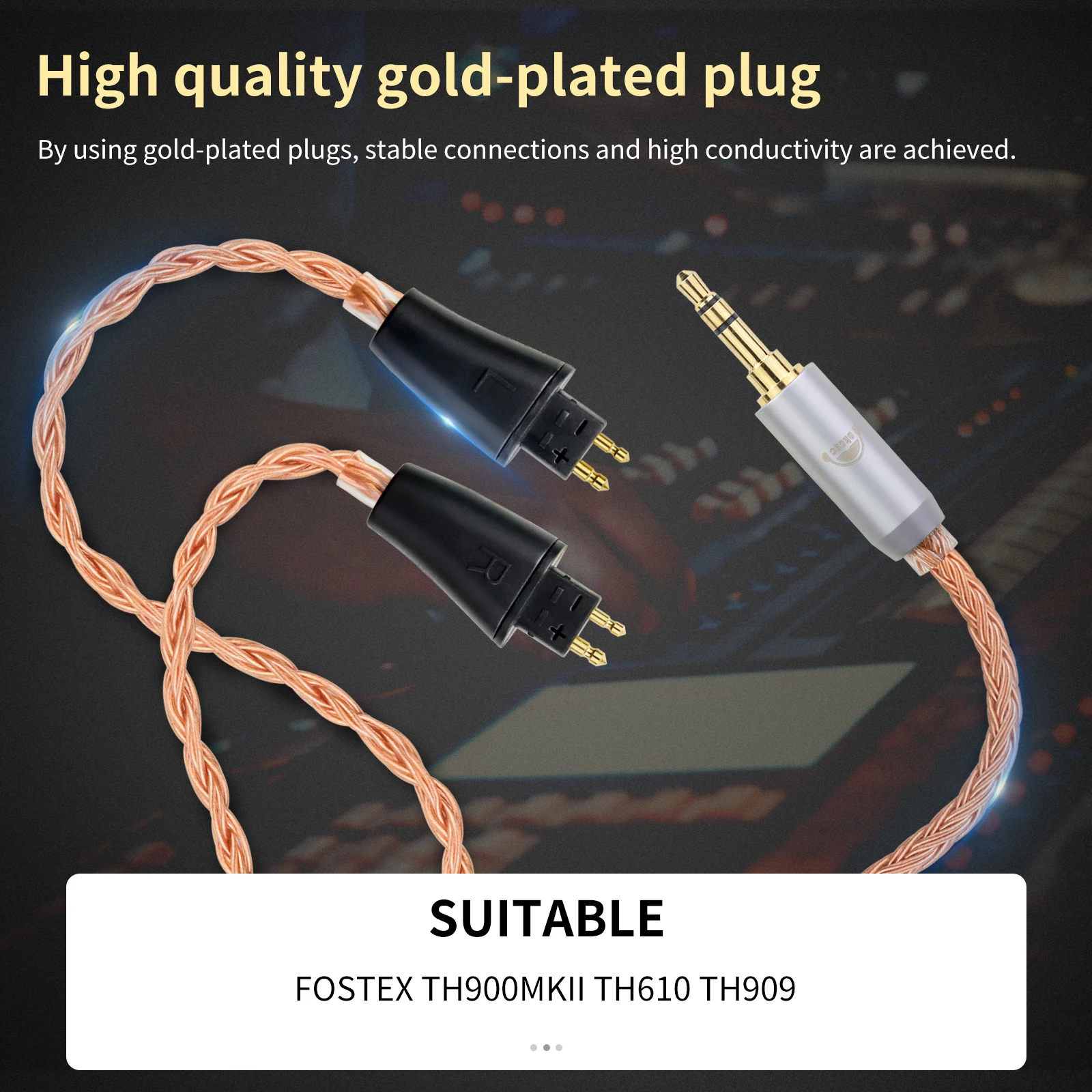 OKCSC Replacement Cable for Fostex TH900MKII TH610 TH909 2.5mm/3.5