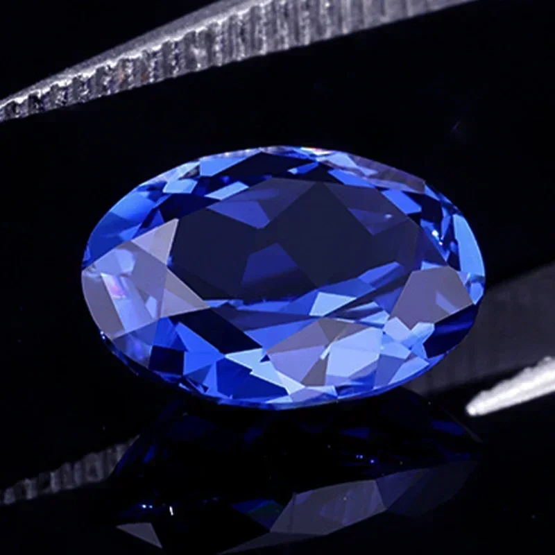 Blauer Saphir, loser Edelstein, Schmuck zum Selbermachen, blauer Edelstein, Schmuck, Halskette, Ring, perfekter Kreis, DIY eingelegt