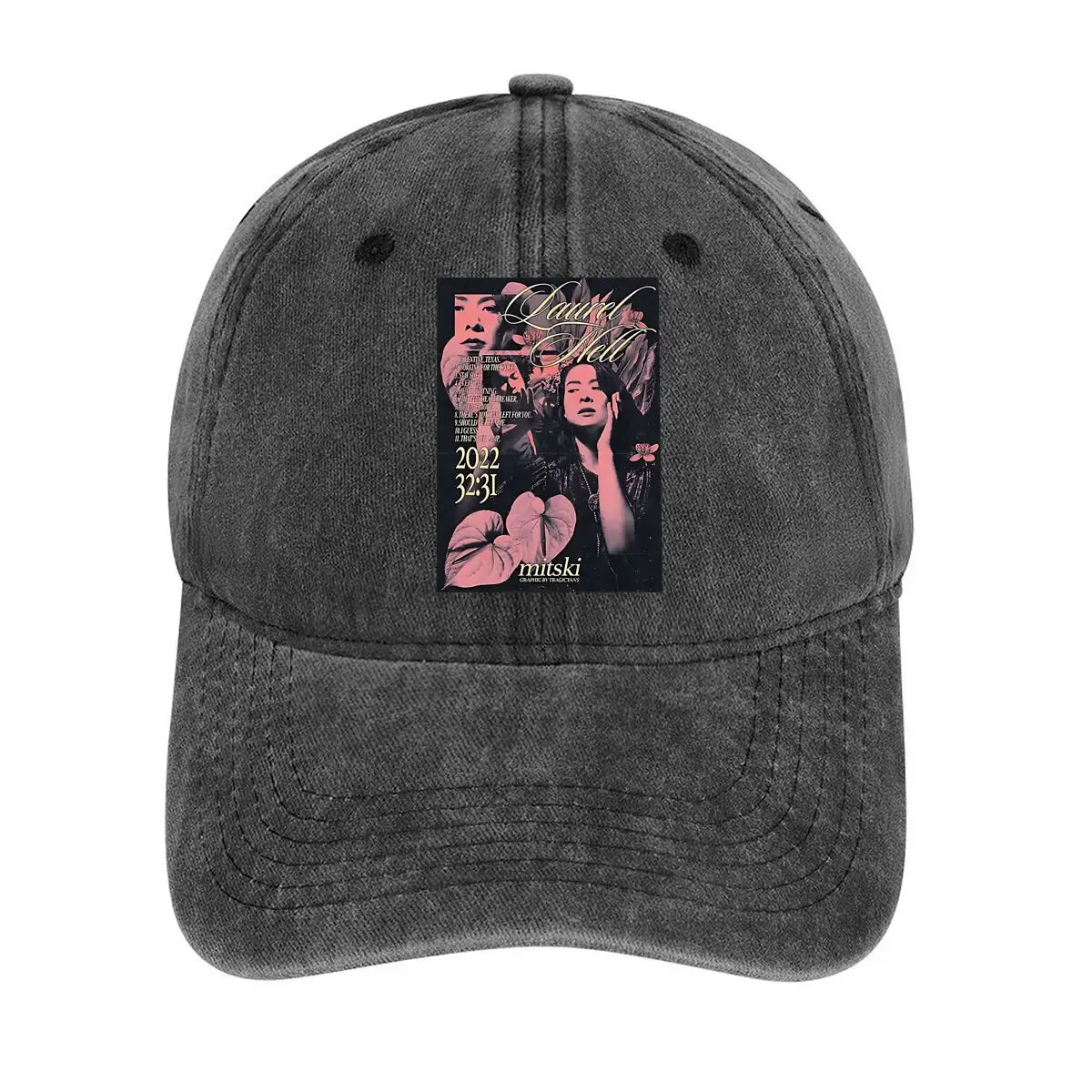 

Mitski concert promotional poster with her image and album details for a music event Washed Baseball Cap