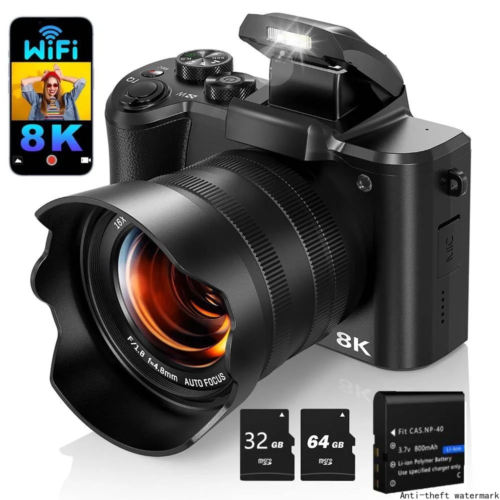 

Цифровая камера 8K для фотографии с автофокусом, Wi-Fi, 88 МП, для видеоблогинга, с двумя объективами, 16-кратным цифровым зумом, сенсорным экраном, для путешествий