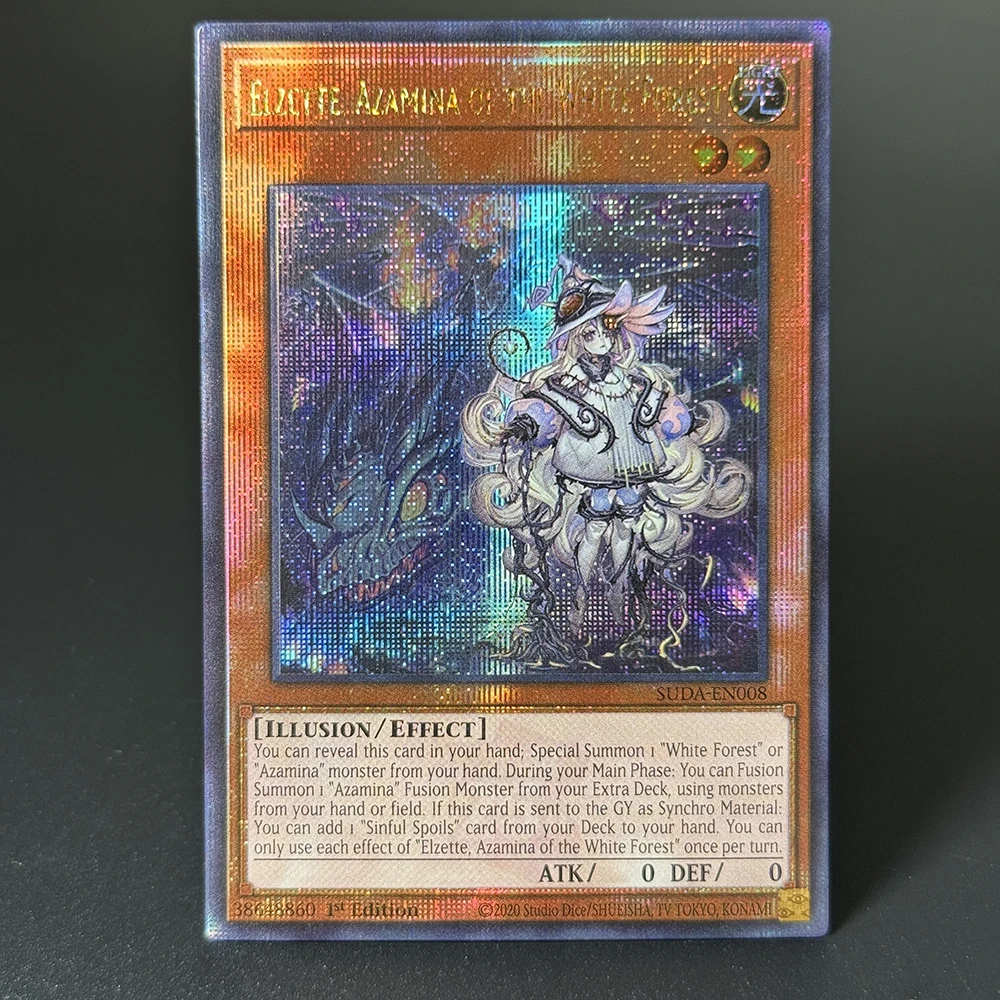 بطاقات YuGiOh المعدنية - QCScR ربع القرن السري النادرة ذات الظلام العلوي Elzette، أزامينا لملكة الغابة البيضاء Azamina SUDA-EN