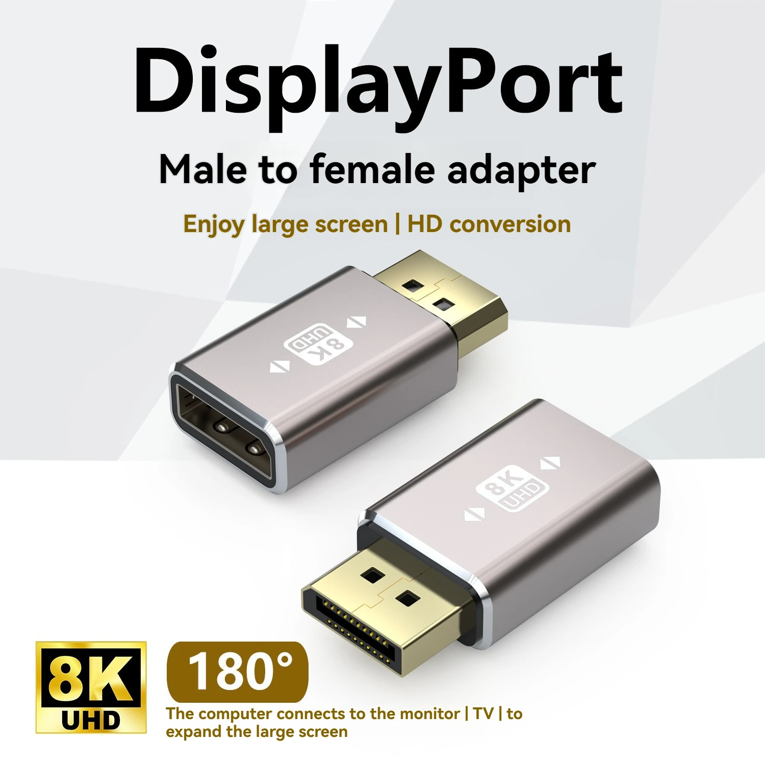 DP męski na żeński kąt kątowy 90 stopni na kątniku prostym wyświetlacz karty graficznej do komputera Displayport konwerter 4 k144hz HD głowica