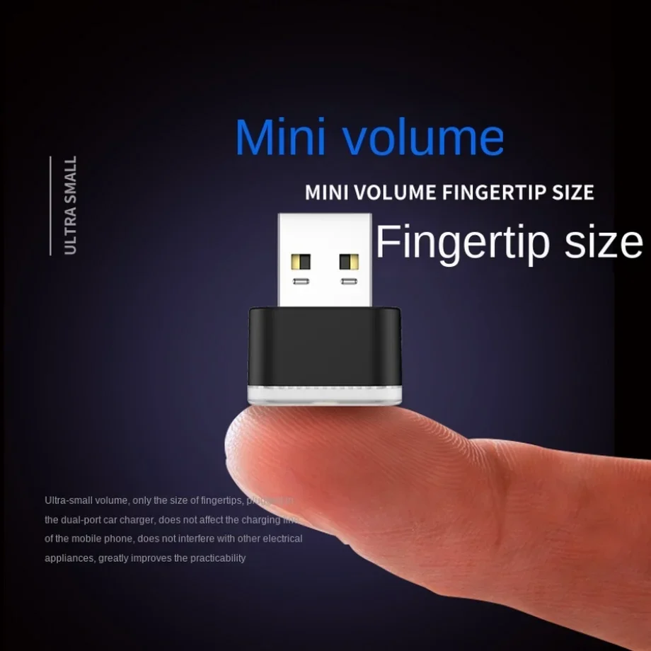 자동차 미니 USB LED 분위기 조명 자동차 인테리어 네온 장식 램프 비상 조명 범용 PC 휴대용 플러그 앤 플레이 썸네일 3