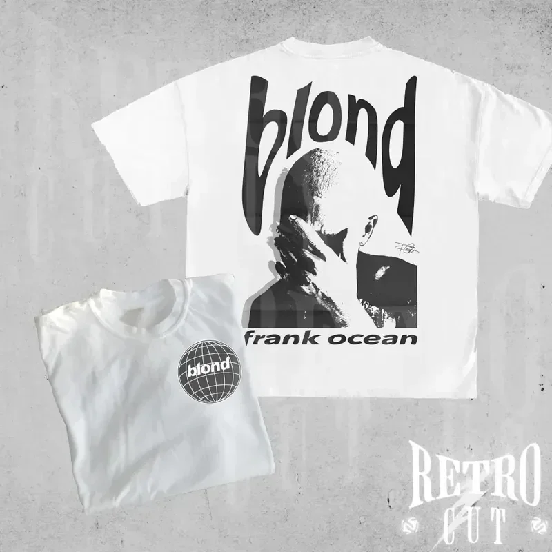 Camiseta Gráfica Retro del Rapero Frank, Hip Hop, Álbum Oceánico, Y2K, Unisex, Rubio, Overzised, Algodón 3