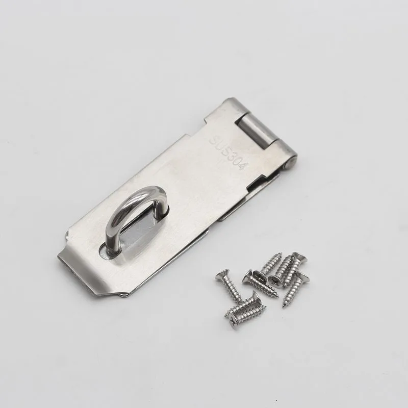 Stainless Steel Hasp Padlock 3/4/5 Inch Door Latch Lock with Screws for Wood Door Cabinet Garden Thickened Security