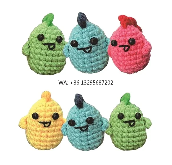 

Crochet Toy Kit Animal Series Small Dinosaur Keychain Pendant Wool Cute Simple Handmade DIY Fabric Decorations Material Package