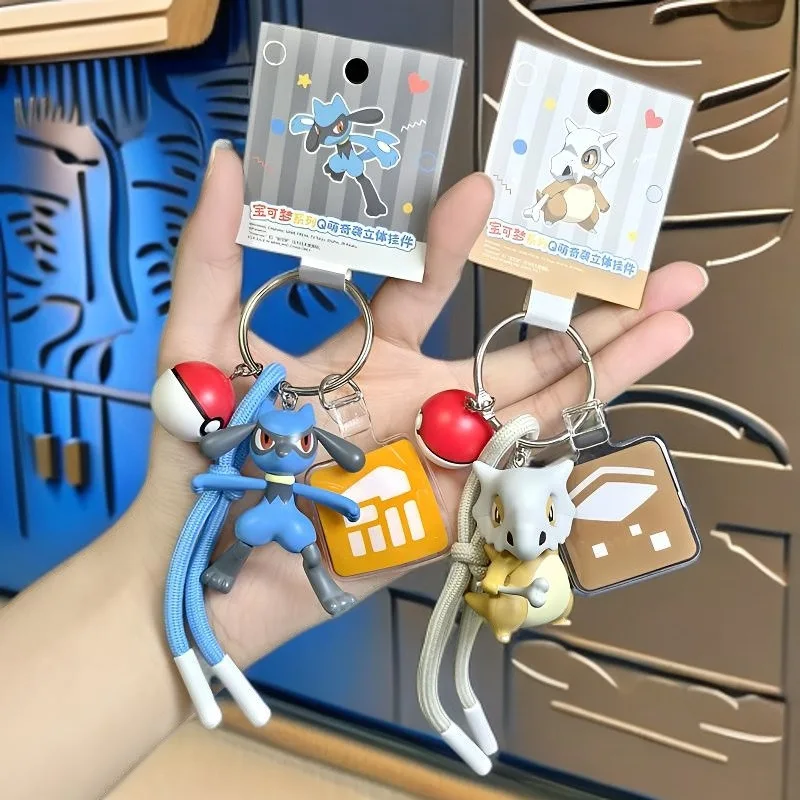 Брелок Pokemon Cubone Lucario Scorbunny, аниме, экшн-фигурка, игрушка, кавайная мультяшная модная кукла, брелок для ключей, автомобильная сумка, подвеска, подарок для ребенка
