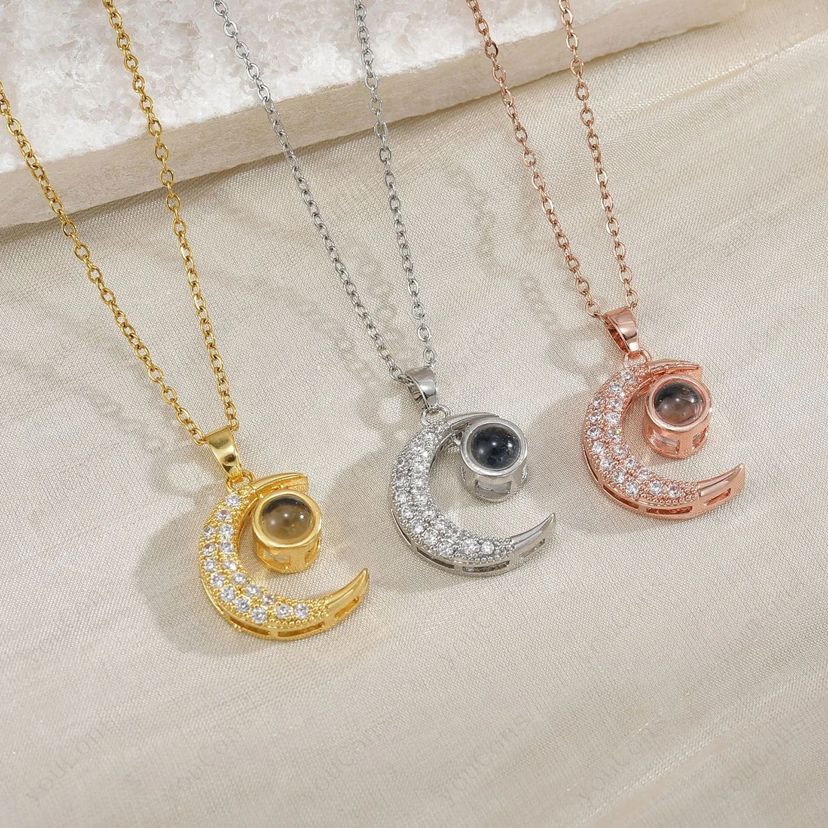 100 Languages Projection Zircon Pendant Necklace With Nine Rose 2026 New Jewelry For Woman Girlfriend Birthday Valentine Gift