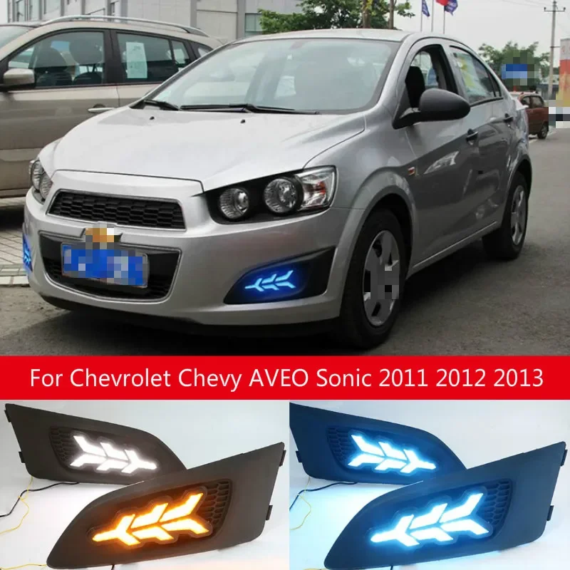 1 Set Car LED DRL Light Daytime Running Light Daylight With Turn Signal Lamp For Chevrolet Chevy AVEO Sonic 2011 2012 2013