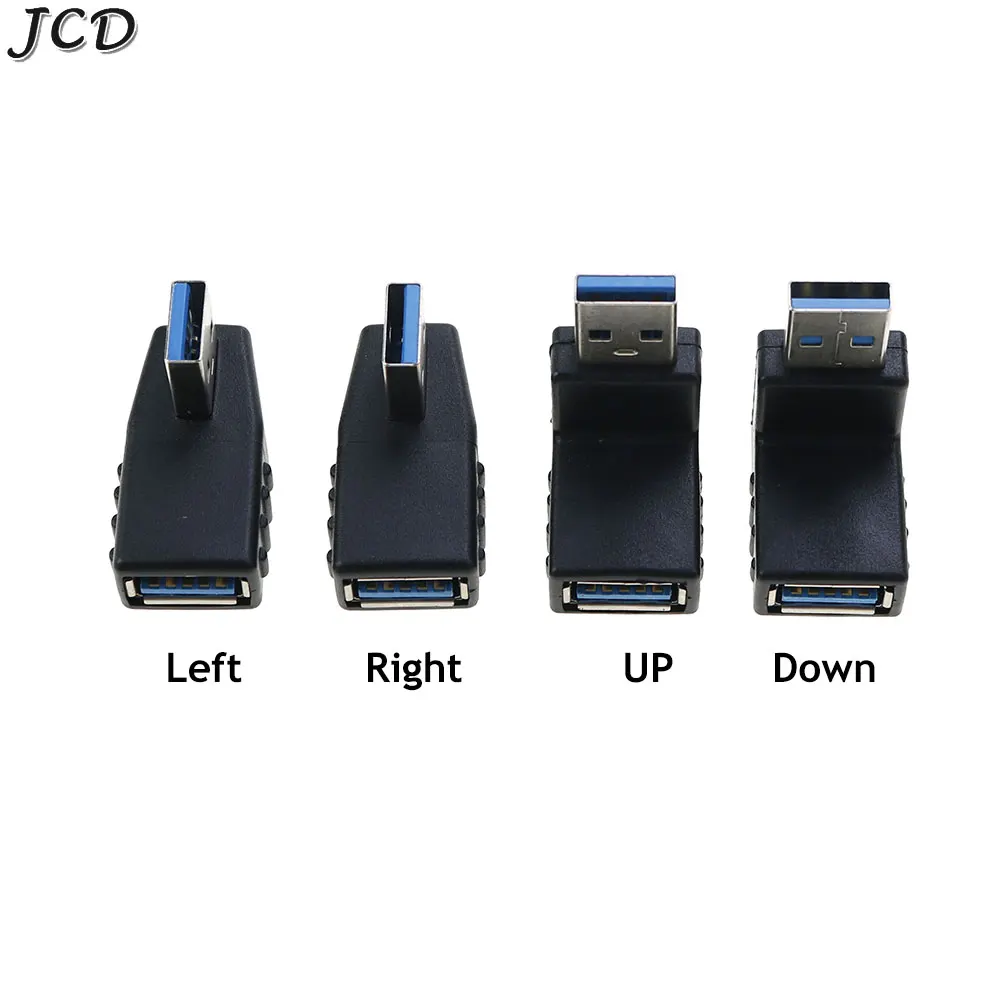 

JCD 1pcs 90 Degree Left Right Up Down Angled USB 3.0 A Male To Female Adapter Converter Connector For Laptop PC