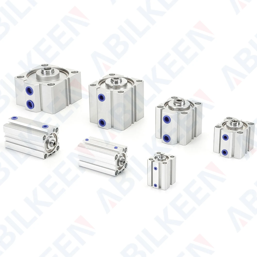 ABILKEEN SDA50X50 SDA Thin Air Cylinder 50MM Female Thread Bore X 50MM Stroke Micro Double Acting Pneumatic Compact Cylinder