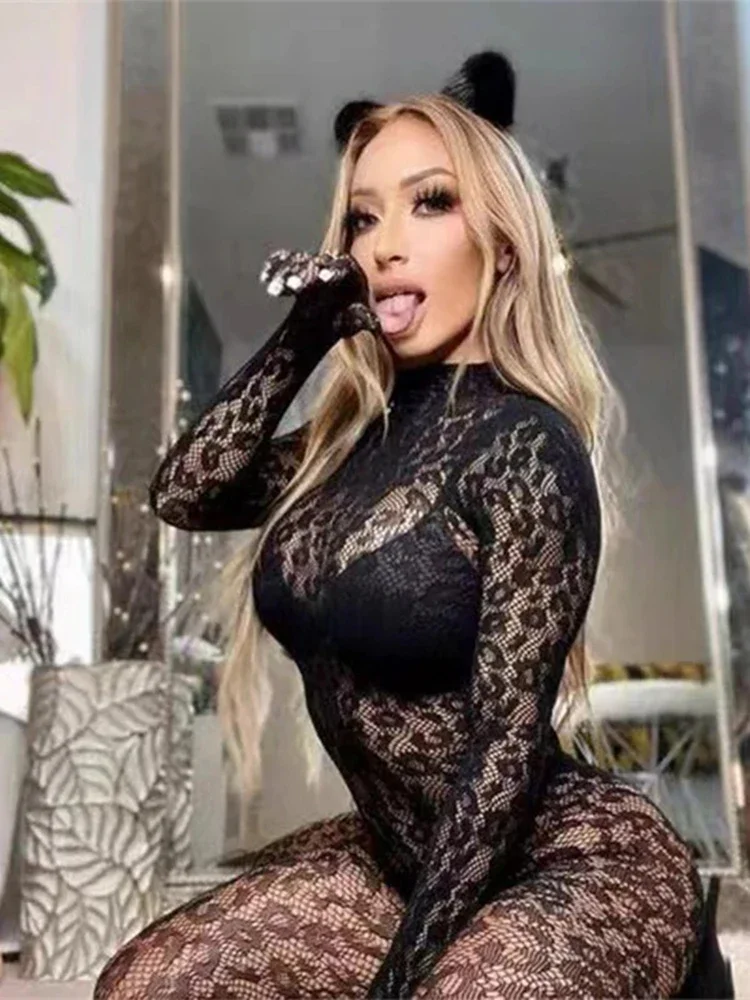 Sexy Lingerie Woman Mesh Bodystocking Backless For Sex Open Crotch Sleepwear Teddies Bodysuit Female Sexy Porno Underwear