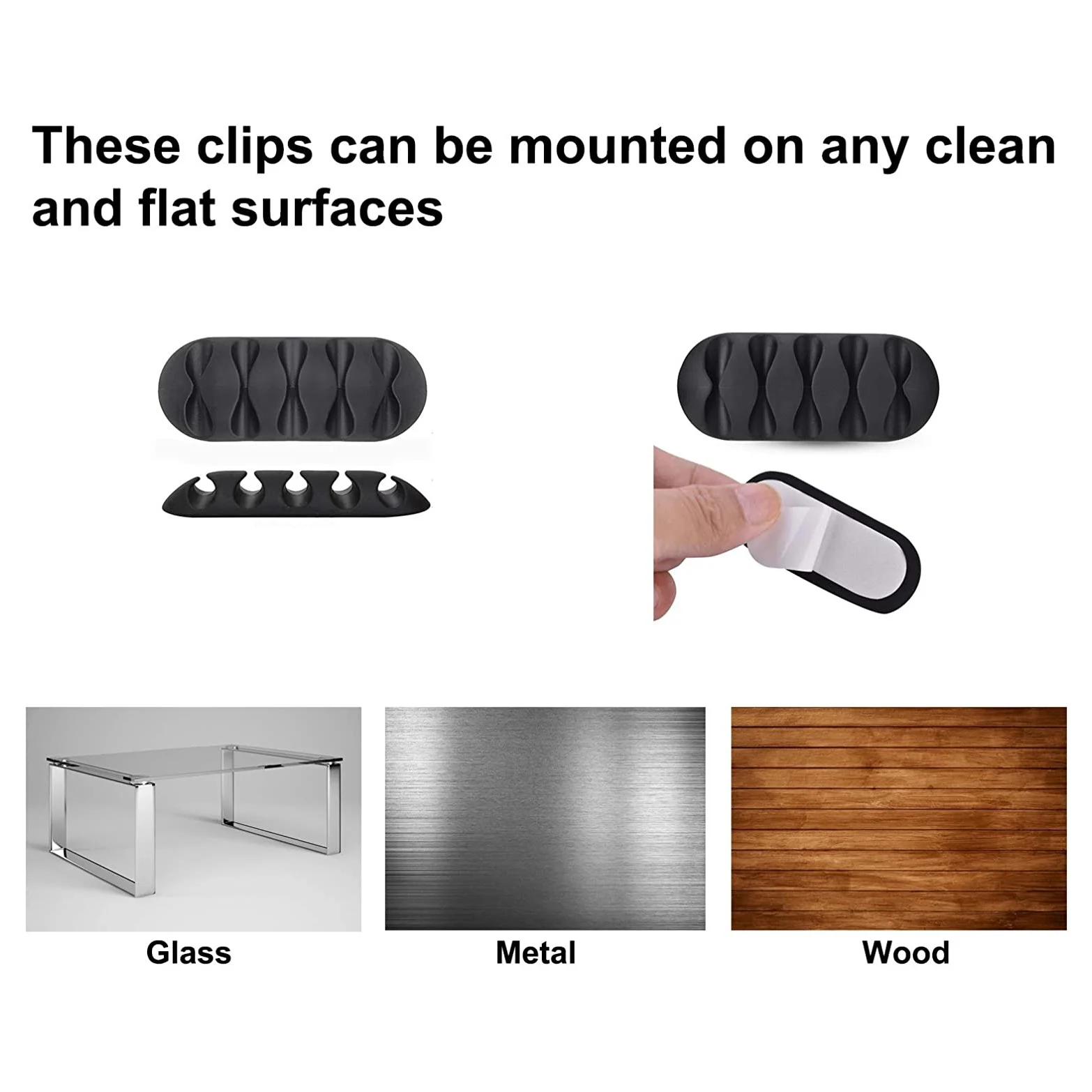 Professionelle 10-teilige Kabelklemmen, Mehrzweck-Kabelhalter, selbstklebender Kabelmanagement-Kabelhalter, Kopfhörerkabel-Organizer