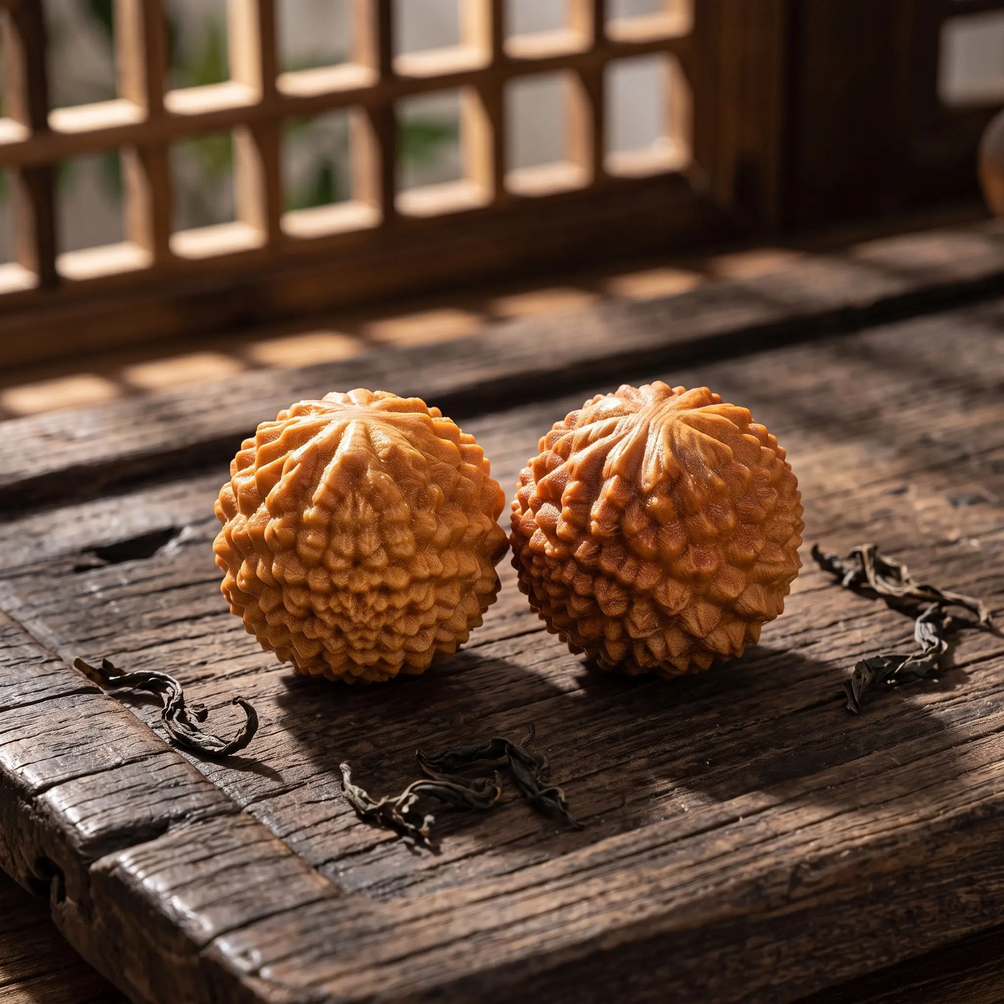 2Pcs Wooden Hand Massage Balls Durian-Shaped Smooth Craftsmanship Hand Exercise Balls for Acupoint Massager Home Decoration