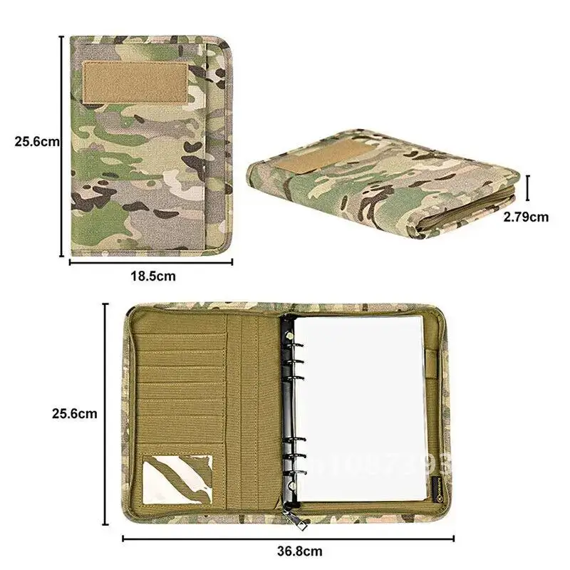 Outdoor Padfolio Ring Binder with 80 Sheets of Military Weatherproof A5 Tactical Loose-Leaf Notebook Paper Memorandum