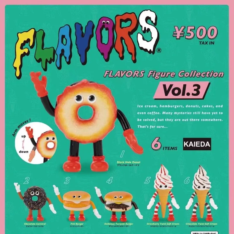 

Kenelephant Gashapon Figurine Anime Cute Miniature FLAVORS Burger Flavored Ice Cream Man P3 Action Figure Capsule Toys Gift