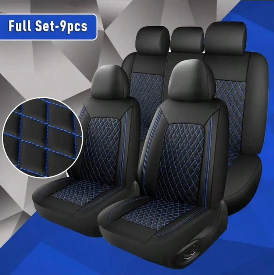 All-Season Quilted Faux Leather Car Seat Covers Universal Fit Most Cars - Image 4