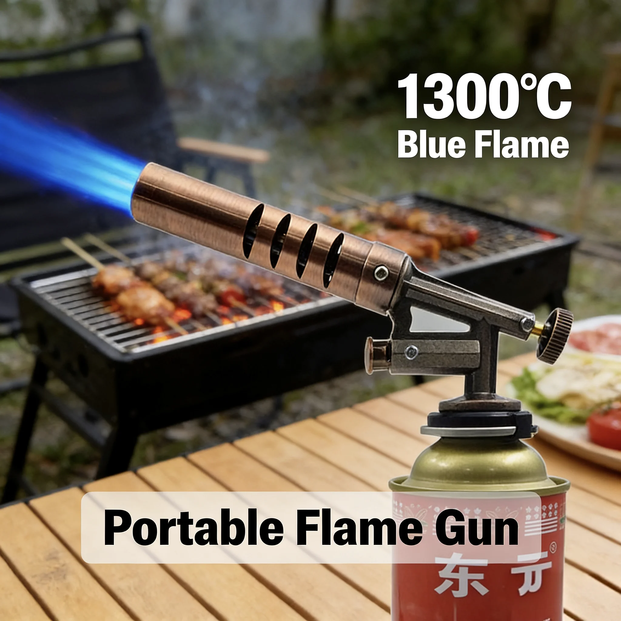 

Portable Copper Welding Gas Torch Nozzle Flame Gun Outdoor Camping Flamethrower Butane Burner Kitchen Lighter Welding Equipment
