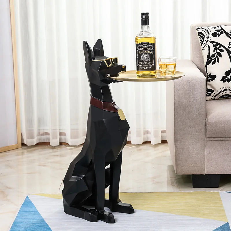 

Большой поднос для хранения Doberman Pinscher, украшение в скандинавском стиле, роскошная гостиная, напольная стойка, креативное мягкое украшение