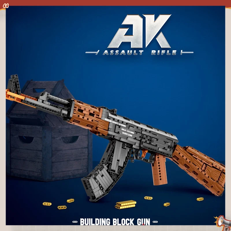 

Модель штурмовой винтовки АК-47, строительные блоки, имитация военного оружия, стреляющая имитация пистолета, кирпичики, детские праздничные подарки, игрушки для самостоятельной сборки