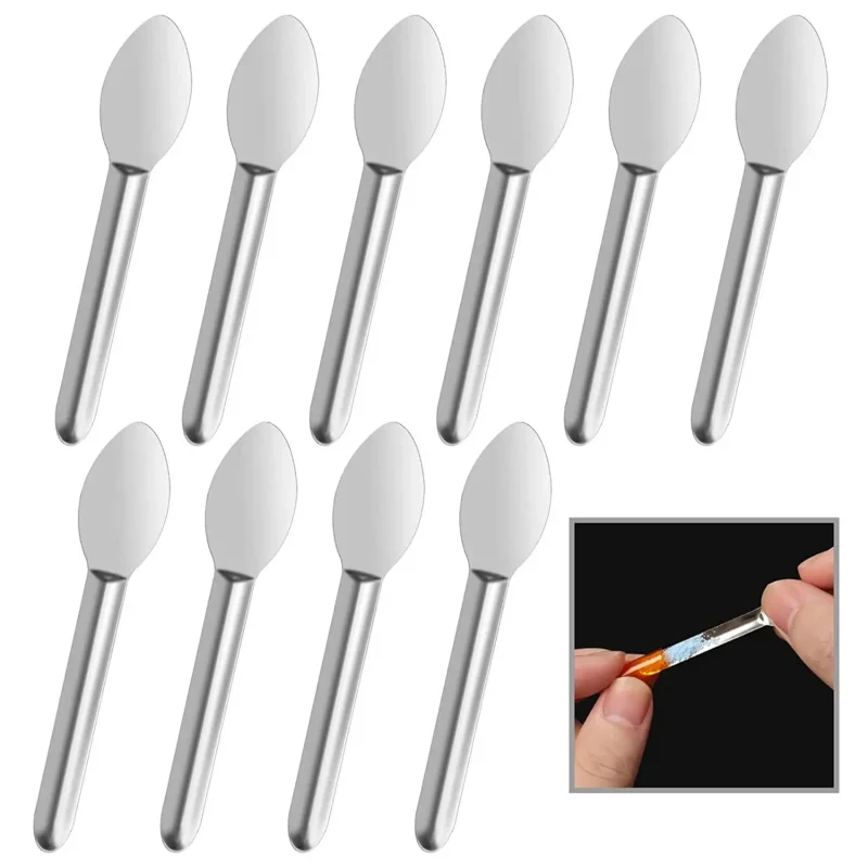 10PCs hot DD-capsule filling spatula stainless steel lab spoon mini scoop for fast gel cap capsule