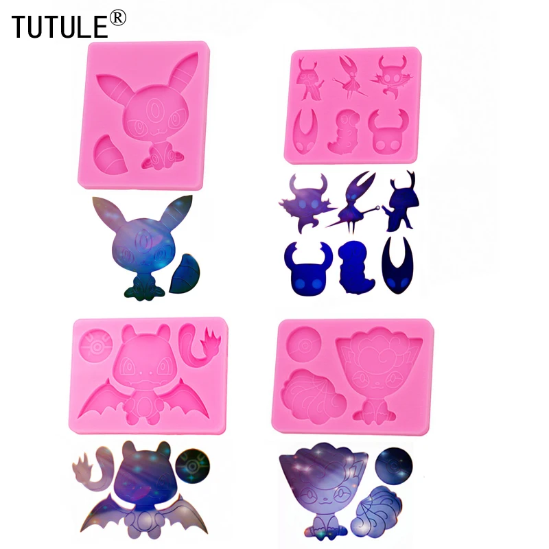 Shiny Anime Cartoon Baby Mould Resin Craft Keychain Silicone Molds DIY Necklace Jewelry Epoxy Craft Mould Cake Baking Mold