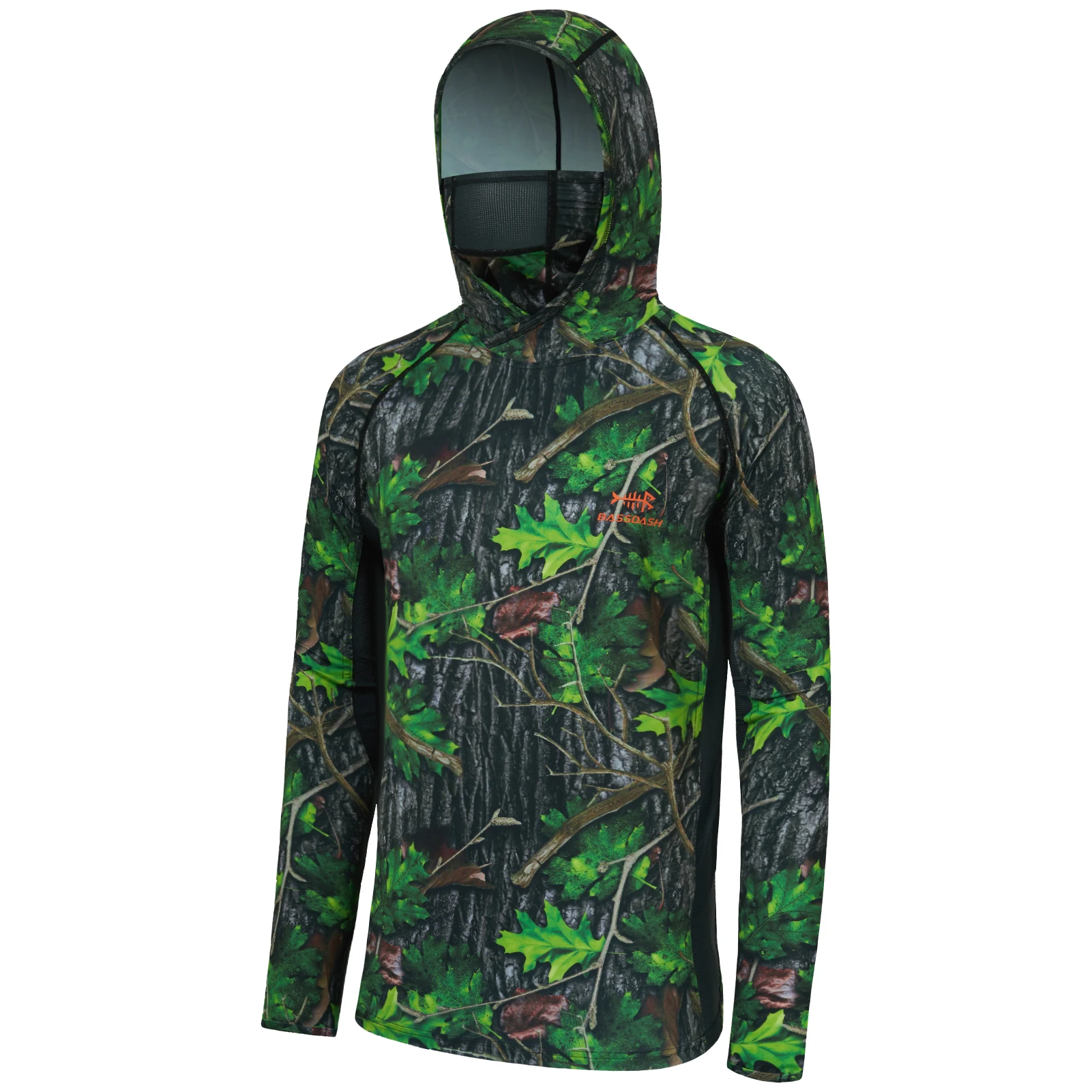 Bassdash Men's Long Sleeve Hunting Shirt UPF 50+ with Mask Camo Fishing Hoodie for Outdoor Activities view 5