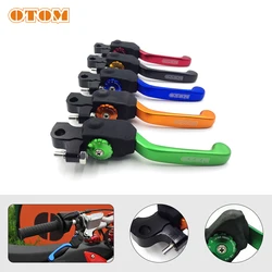 OTOM Motorcycle Brake Handle Motorbike Modification CNC 7 Gear Adjustable Fold Front Brake Lever For KAYO T6 T4 K6 NC250 CB250