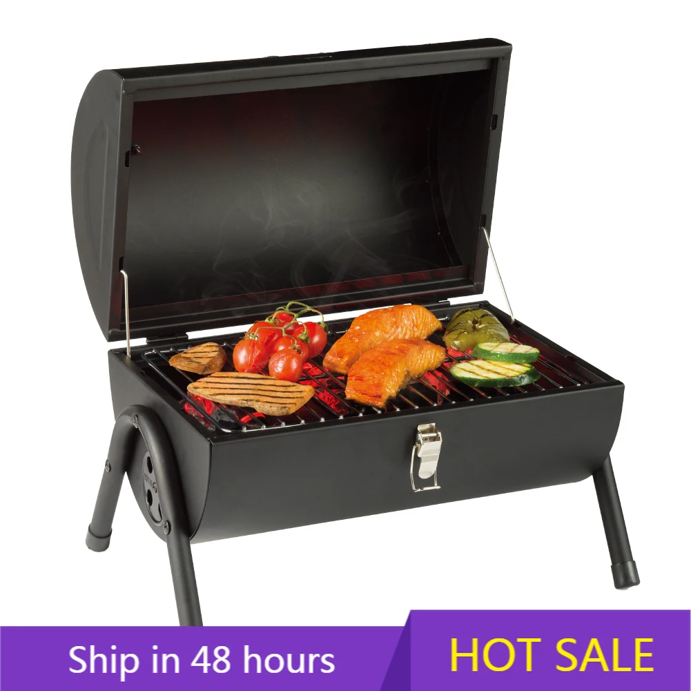 

POWER LEAP SEJR Outdoor Camping Mini Portable Oven Small Round Barbecue Grill 41X27.5X35.5cm